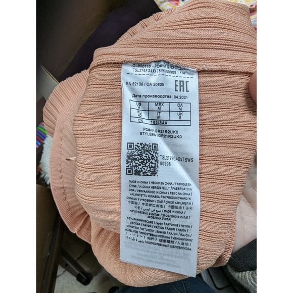 Guess Size M Ribbed Knit Crew Neck Cotton Sweater Womens Short Sleeved - Picture 4 of 4